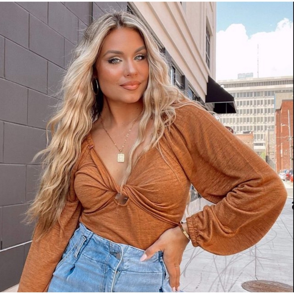 Promesa Twist Front Bodysuit Rust Size S